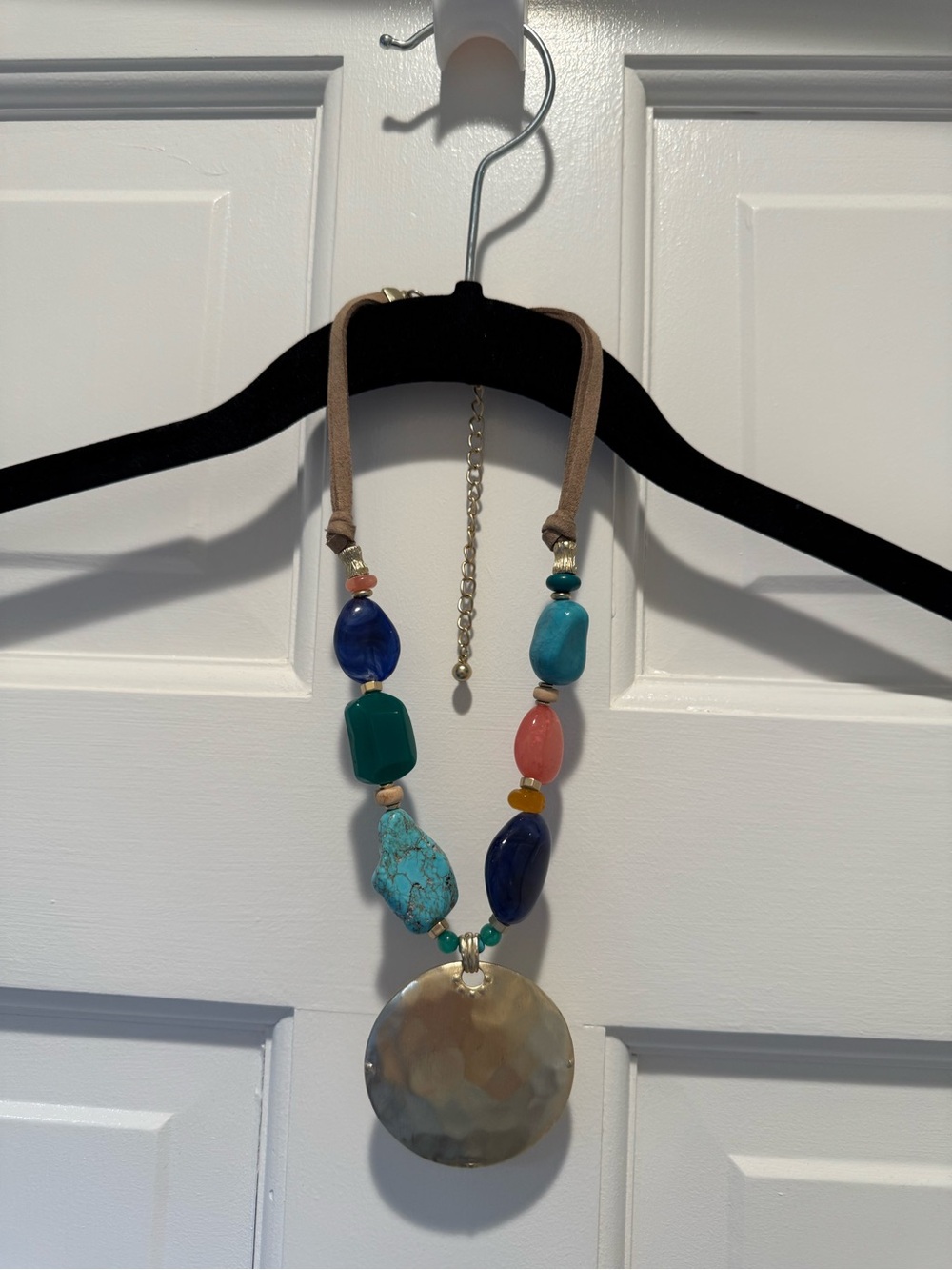 Chico's Multicolor Bead Necklace with Shell Disc